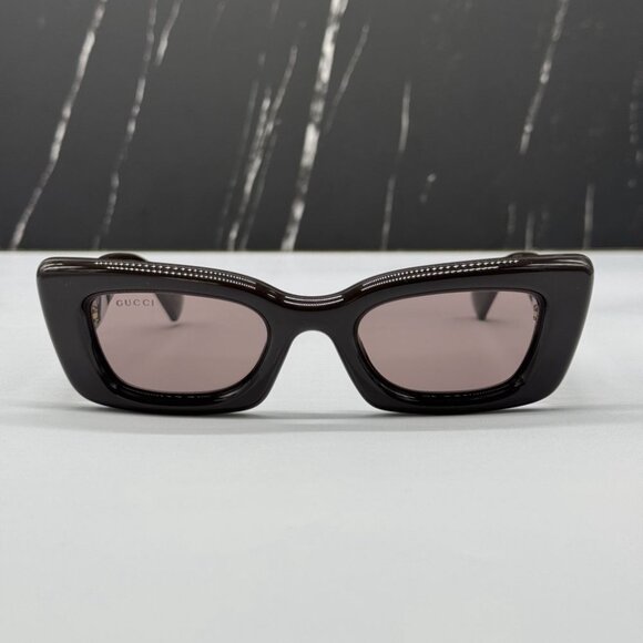 NEW GG1827S 004 GUCCI SHINY BROWN/VIOLET WOMEN GUCCI SUNGLASSES - Picture 3 of 13